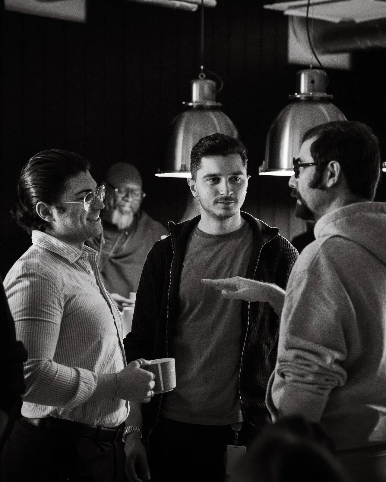 Ömer Kadir Kurt in conversation with fellow founders at a Tehnopol startup programme evening in Tallinn